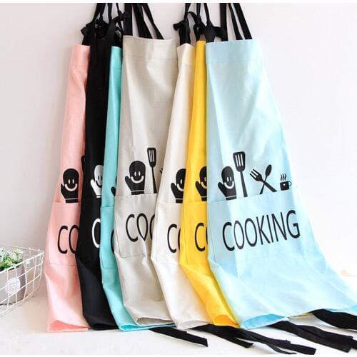Cotton Spun Poly Kitchen Aprons Unisex Apron Comfortable Full Bibs Restaurant Bib Labour Suit Brief Style 60*75cm 1pcs
