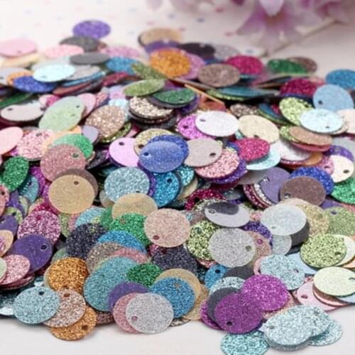 10mm 20mm Glitter Sequins Flat Round PVC Sequin with Flash Powder Paillettes for Craft Lentejuelas Para Manualidades 600pcs