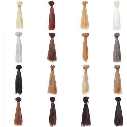 10PCS/LOT Wholesale 10*15CM High-temperature Wire Straight Synthetic Doll Hair 1/3 BJD Wig Brown Black