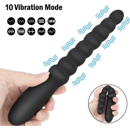 10 Speed Anal Vibrator Anal Beads Prostate Massage Dual Motor Butt Plug Stimulator USB Charge Vibrators Sex Toys For Men Women