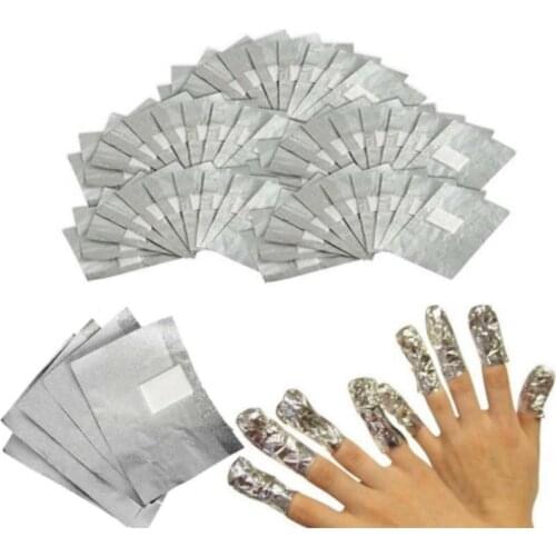 100Pcs/Lot Aluminium Foil Nail Art Soak Off Acrylic Gel Polish Nail Removal Wraps Remover Makeup Tool 100sets