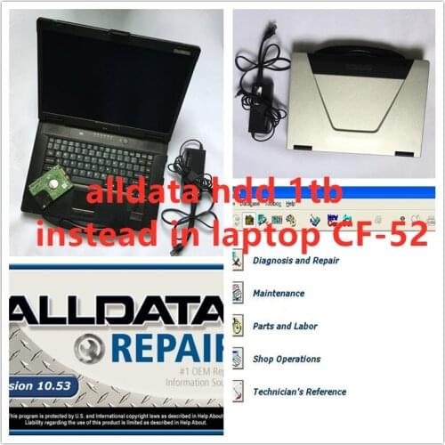 2021 Latest Alldata Software 10.53 Auto Repair Data Mit//Chell Od5 2 In 1TB HDD F.or CF52 4G Toughbook Laptop