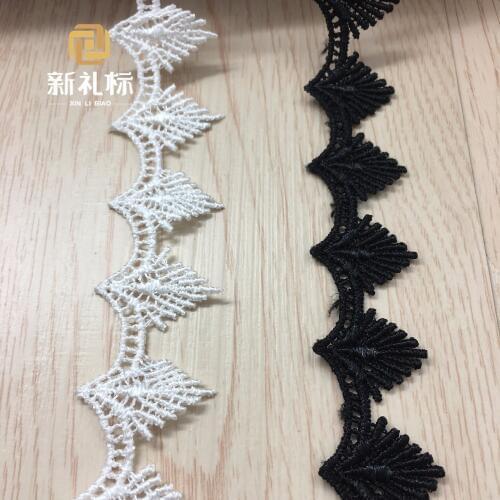 30Yards DIY Sewing Accessories 3cm Width Polyester White Black Durable Chemical Embroidered Lace Trim Nigerian Wedding Lace
