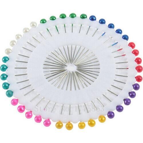 40PCS 1.5" Colorful Round Pearl Straight Head Pins , Dressmaking Sewing Pin Craft Tool AA7507