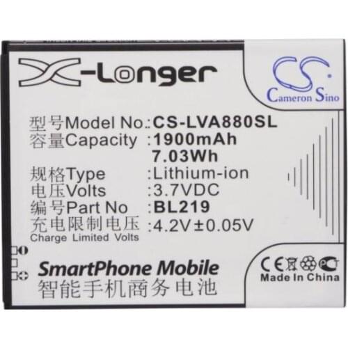 Cameron Sino 1900mAh battery for LENOVO A388t A880 A889 A916 A916 5.5" BL219 Mobile, SmartPhone Battery