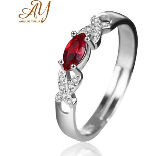 Anillos Yuzuk Simple 100% 925 Sterling Silver Natural Oval Ruby Gemstone Wedding Engagement Rose Gold Ring Jewelry Wholesale