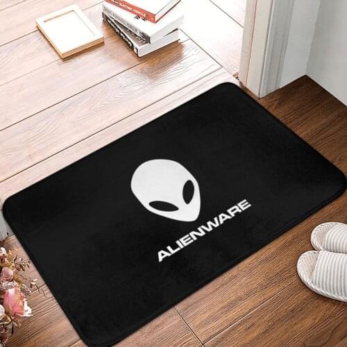 Alienware Dell Gaming Logo White Doormat Carpet Mat Rug Polyester Anti-slip Floor Decor Bath Bathroom Kitchen Living Room 40*60