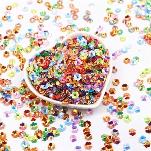 Sequin Paillette 6mm 3D Cup Plum Blossom Flower Sequins Sewing Craft Embellishment Findings Women Garments Sewing Accessories