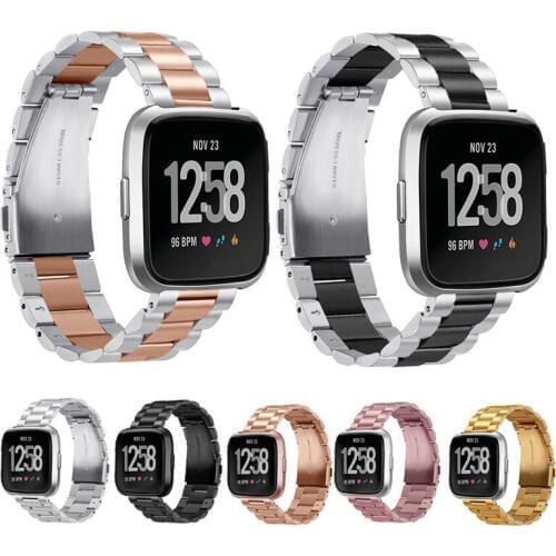 Band For Fitbit Versa Stainless Steel Metal Watch Band Strap Bracelet Replacement Wristwatch Band Accessories