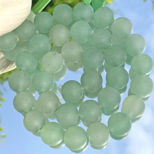 Natural Matte Green Aventurine Jades Stone Beads Round Loose Spacer Beads For Jewelry Making DIY Bracelet 4/6/8/10/12MM
