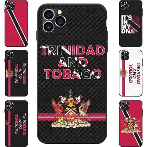 Dots Patterned TPU Phone Cases For iPhone 6 7 8 S XR X Plus 11 Pro Max Trinidad and Tobago National Flag Coat Of Arms