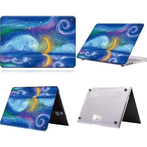 Gold Moon Paint New Touch Bar Laptop Case For MateBook 13/13 AMD Ryzen/14/D14/D15/X 2020/X Pro/Pro 16.1/Honor MagicBook 14/15