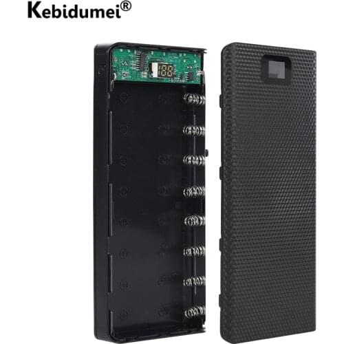Kebidumei External 8 18650 Battery Power Bank Case Battery Charge Storage Box Shell For Charging Mobile Phones Portable 5V 2A