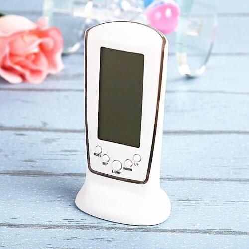 2021 New LED Digital Alarm Clock With Blue Backlight Digital Calendar Temperature Clock Electronic Calendar Thermometer Clock