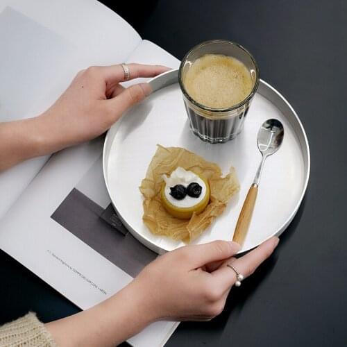 Home Round Type Plates Dishes Fruits Food Coffee Cake Bread Metal Dish Kitchen Tableware Dinner Bakeware Tea Pans Dishes