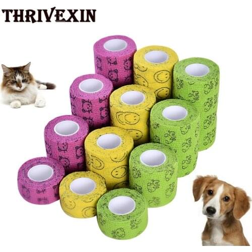 1Roll Dog Self-adhesive Elastic Bandage Vet Wrap Cohesive Bandages Bulk Self Adhesive Bandage Wrap Wrap Non-Woven Tape