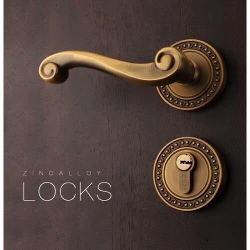 European Style Indoor Wooden Door Lock Anti-theft Magnetic Split Lock Bedroom Locks Universal Door Handle Security Lock