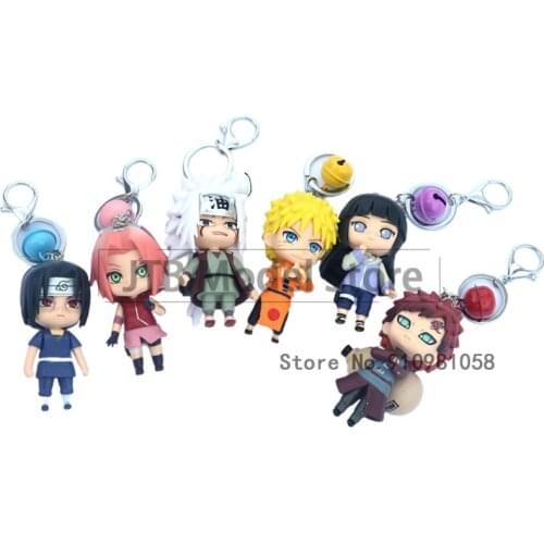 Naruto Anime Figurine Action Q Version Kakashi Toys Uchiha Itachi Statue Key Chain Model 10CM PVC Collectible Gift Doll Figma