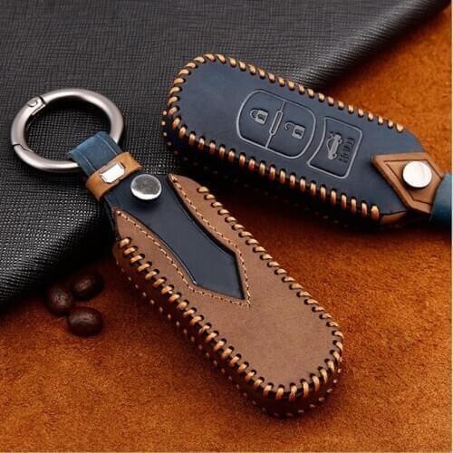 Wear-resistant Genuine leather Car Remote Key Case Cover For Mazda 2 3 6 Axela Atenza CX-5 CX5 CX-7 CX-9 2014 2015 2016