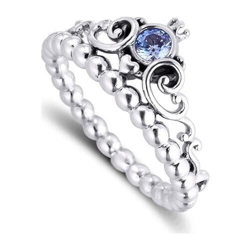 Genuine 925 Sterling Silver Rings for Women Blue Tiara Ring Engagement Wedding Statement Jewelry anillos Winter 2020 Collection