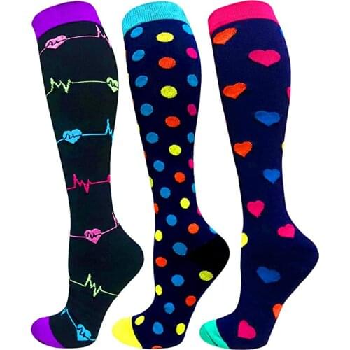 New Compression Socks For Varicose Veins Unisex Outdoor Running Compression Socks Heart Shape Cycling Socks For Men Women Nurse