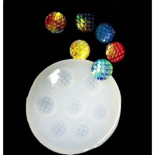 12mm Round Fish Scales Bead UV Resin Casting Mold Silicone Mold Jewelry Making