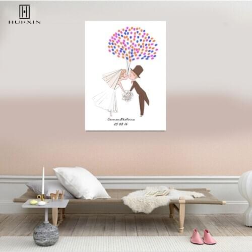 Sweet Kiss Wedding Anniversary Best Gifts Guestbook Fingerprint Sweethearts Lovers DIY Souvenir Party Supplies for Home Decor