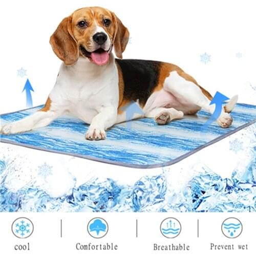 New Dog Cooling Mat Summer Ice Silk Cool Breathable Pet Mat Cat Cushion Rapid Ccooling Pad Suit Dogs Cats for Indoor/Outdoor