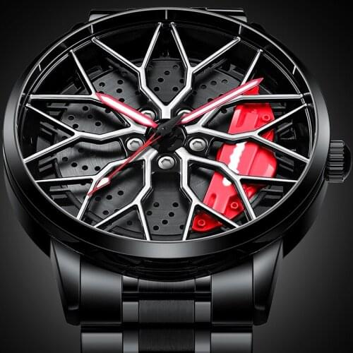 Original 3D Real Luxury Watch Waterproof Wheel Watch Car Rim Watch Quartz Mens Sports Watch Mens Clock Mens Rotating Watch