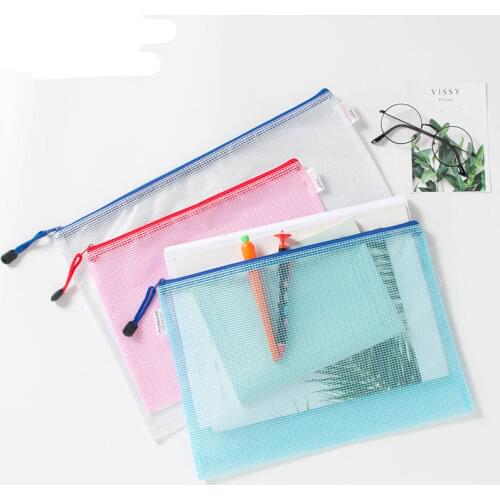 Stationery Storage Folder File Folder Waterproof Zipper File Organizer Folders Pvc Bag Portfolio Paper Storage Office Organizers