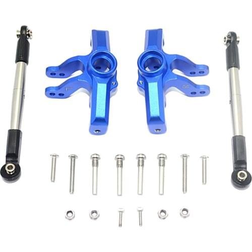 Aluminum Alloy Front Steering Cup + Stainless Steel Front Rear Steering Rod for LOSI 1/10 BAJA REY RC Crawler Car