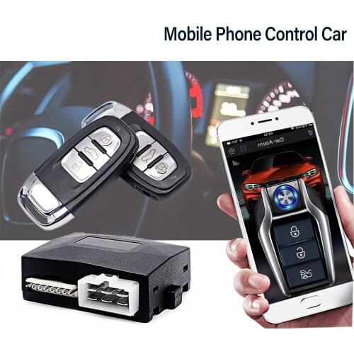 Remote Control Car Started With Phone Engine Start Stop Button Keyless PKE Auto Lock RFID Burglar Alarm With Autostart Security