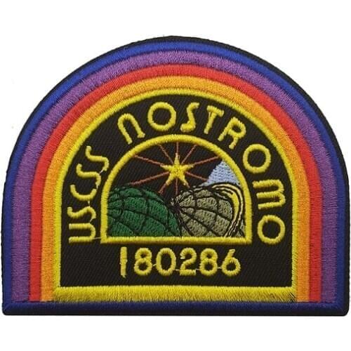 Rainbow Arch 180286 USCSS NOSTROMO Embroidered Patch Crew Uniform Shirt ALIENS Applique Iron On Badges For Clothes Backpack