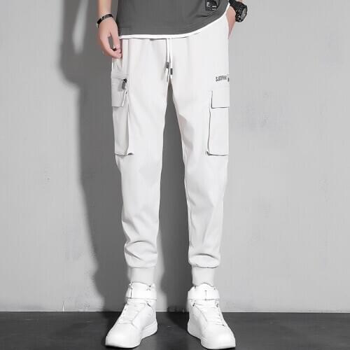 Mens Harem Trouers Streetwear Punk Rock Oversized 2021 Spring Autumn Skinny Pencil Casual Fashion Pants Black White Hip Hop