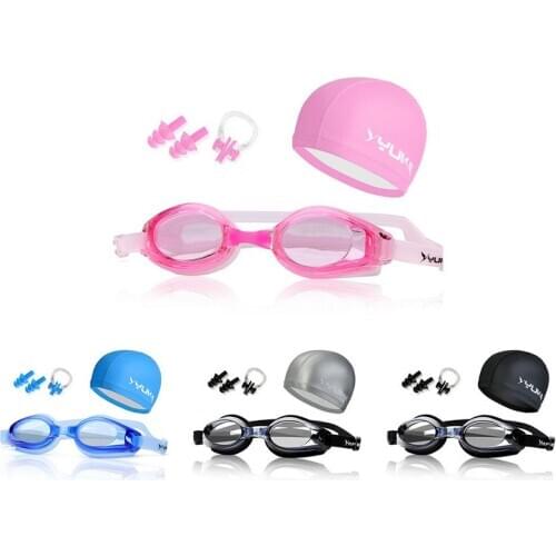 Outdoor Sports Antifogging Waterproof Optical Goggles Swimming Glasses Swimming Hat With Ear Protectors Sportswear Accessories