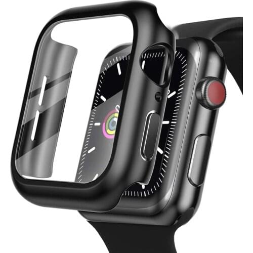 Glass+case For Apple Watch serie 6 5 4 3 SE 44mm 40mm iWatch Case 42mm 38mm bumper Screen Protector+cover apple watch Accessorie