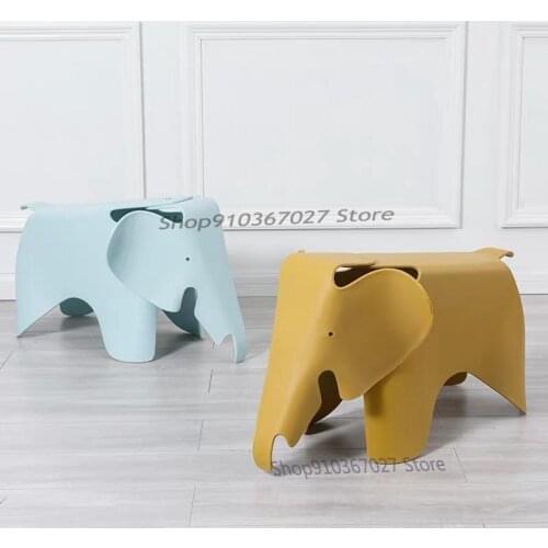 Ins Nordic Style Creative Childrens Chair Elephant Low Stool Cartoon Color Toy Stool Animal Shoe Stool