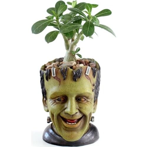 Nordic Portrait Human Head Vase Flower Pot Sculpture Resin Succulent Planter Plant Pot Art Desktop Home Decor Balcony Bonsai Pot