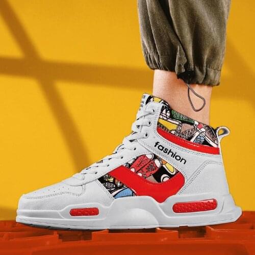 High Tops Spring Sports Shoes for Men White Mens Sneakers Sport Man Running Shoes Men Brands Red Deporte Boys Trainers D-1000