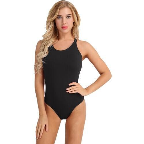 Winying Women Professional Gymnastics Ballerina Ballet Dance Leotard Trainig Built-in Bra Lining Adults Dance Practice Bodysuit