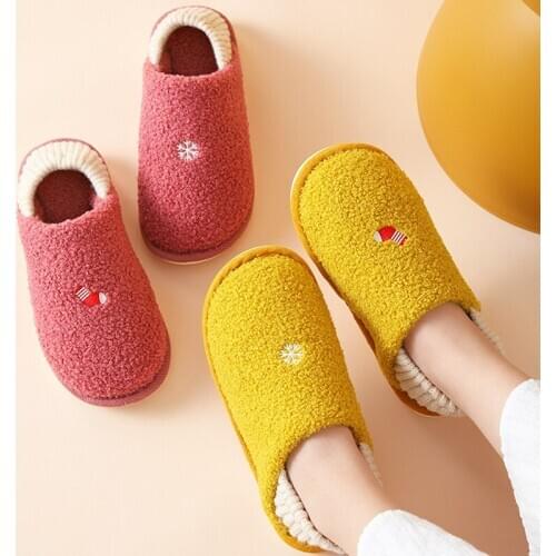 ZEEKSON Bedroom Plus Cotton Couple Slippers Bag Heel Can Be Worn Winter Home Shoes Warmth Thickened Foot Non-slip Cotton Shoes
