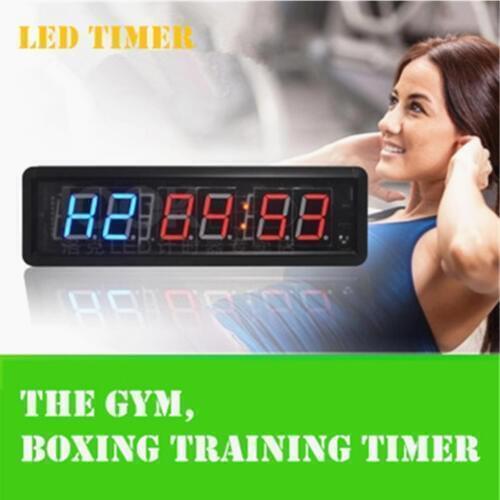 1.8''6 Digits Remote Gym Led Countdown Clock Interval Count Up Countdown Timer For and Swim Use Stopwatch Gym MMA Boxing Tabata