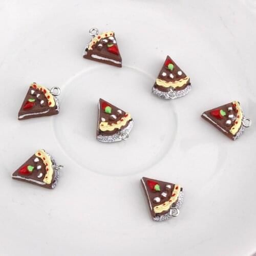 10pcs Triangle Pizza Chips Sandwich Cake Food Pendent Findings Unique Necklace Charms Diy Handmade Jewelry Accessories C24