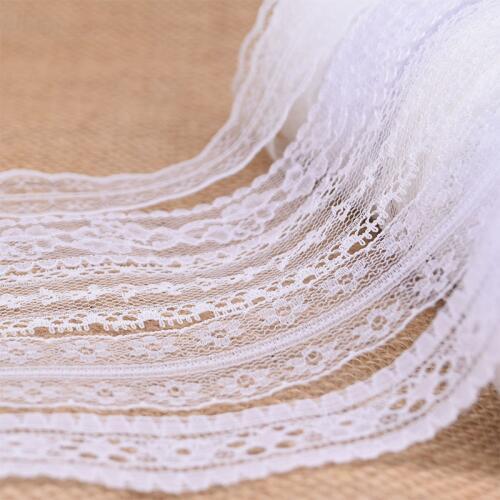 10 Yards White Lace Ribbon african lace fabric Tape Lace Trimming Embroidered Wedding Craft Net Lace Trim DIY Sewing Decoration