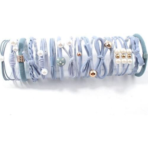 12pcs/set Women Hair Rope Set Bright Color Infant Girls Rubber Bands 12 Pieces Pack Lady Hair Accessories Elastic Hair Bands