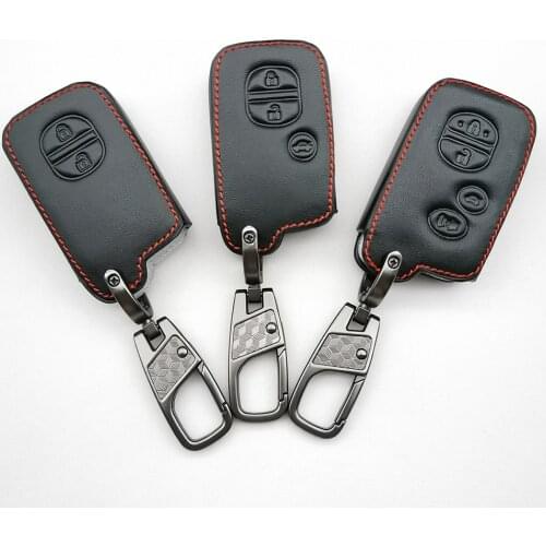 2/3/4 Button Leather Key Fob Shield Cover Case For Toyota Camry Corolla Avalon Rav4 Land Cruiser Remote Car Key Holder Protector