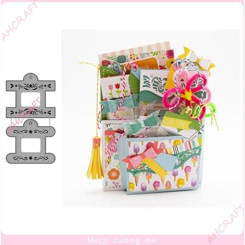 2pc Tag label Metal Cutting Dies for DIY Scrapbooking Photo Album Decorative Embossing Paper Card Crafts Die 2021
