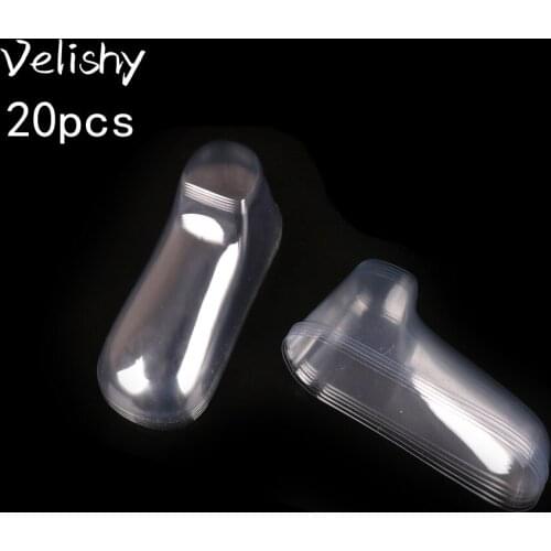 20Pcs 9cm Clear Plastic Baby Feet Display Baby Booties Shoes Socks Showcase Feet Display Half Boots Shoes Transparent PVC
