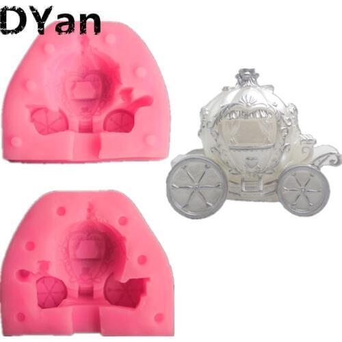 3D Kitchen DIY Carriage Model Chocolate Cake Mould CandyDecoratioToolCake Baking Mould Liquid Silicone Mould A1500