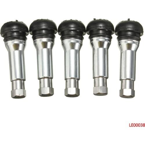 5PCs of Car Chrome Alloy Copper Tubeless TR414 Rubber Wheel Tyre Valve Dust Cap TPMS